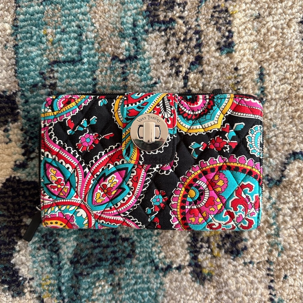 Vera Bradley Vibrant Paisley Wallet with Clasp